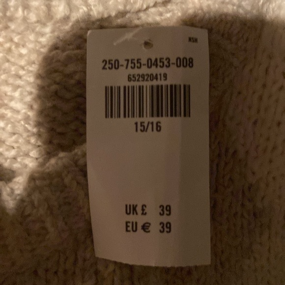 Abercrombie kids 15-16 cable crewneck sweater back & arms solid front check - Picture 4 of 5